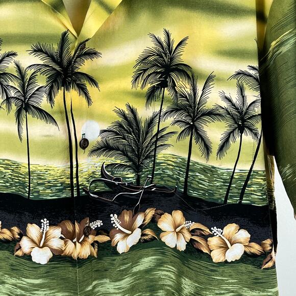 Vintage Hawaiian Togs Cotton Green Tropical Button Up Men's 2XL - Picture 5 of 7